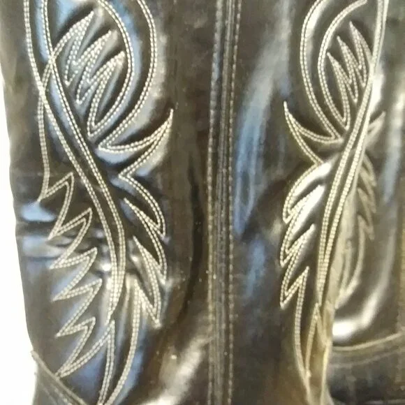Black BRONCO Cowboy Boots Men's Size 11 EE - 1920 - Picture 3 of 16